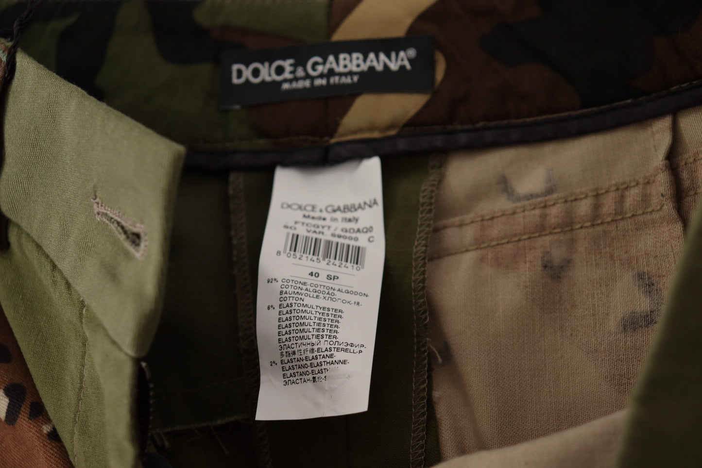 Штани Dolce &amp; Gabbana Army Green із високою талією