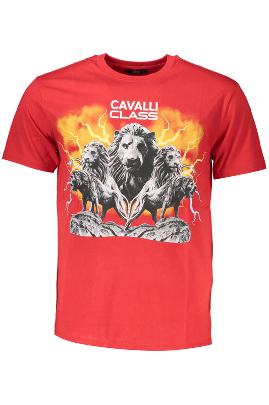 Червона бавовняна чоловіча футболка Cavalli Class