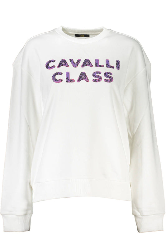 Білий бавовняний жіночий светр Cavalli Class