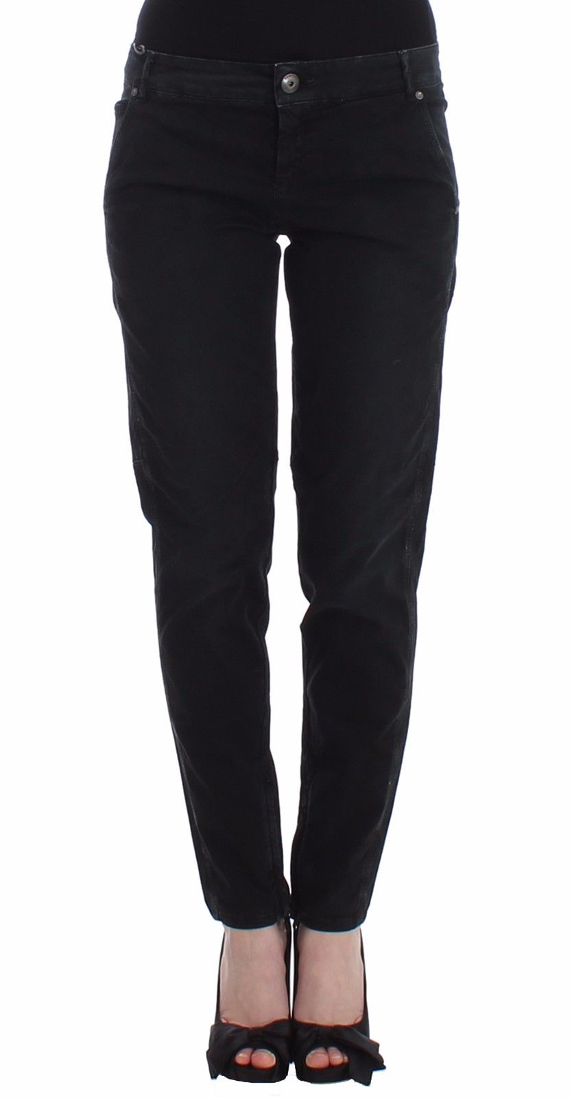 Дизайнерські джинси Ermanno Scervino Sleek Black Slim Leg