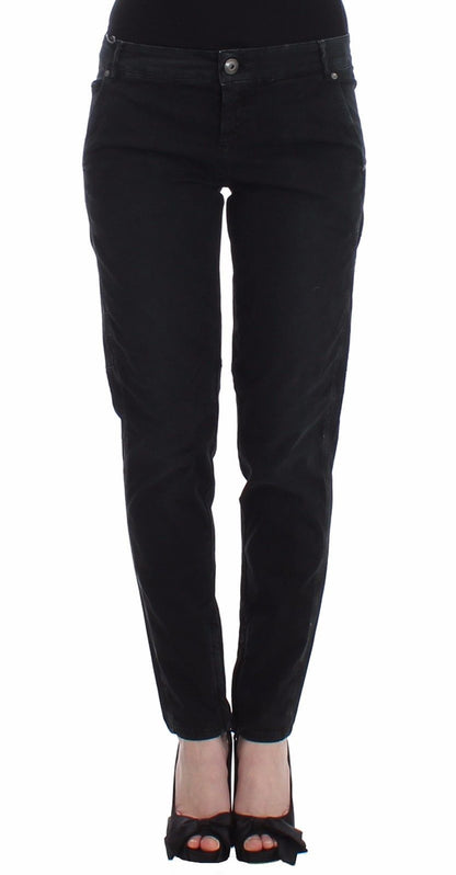 Дизайнерські джинси Ermanno Scervino Sleek Black Slim Leg
