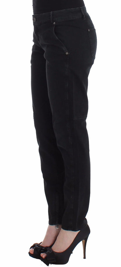 Дизайнерські джинси Ermanno Scervino Sleek Black Slim Leg