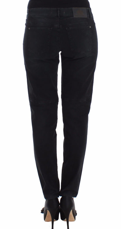 Дизайнерські джинси Ermanno Scervino Sleek Black Slim Leg