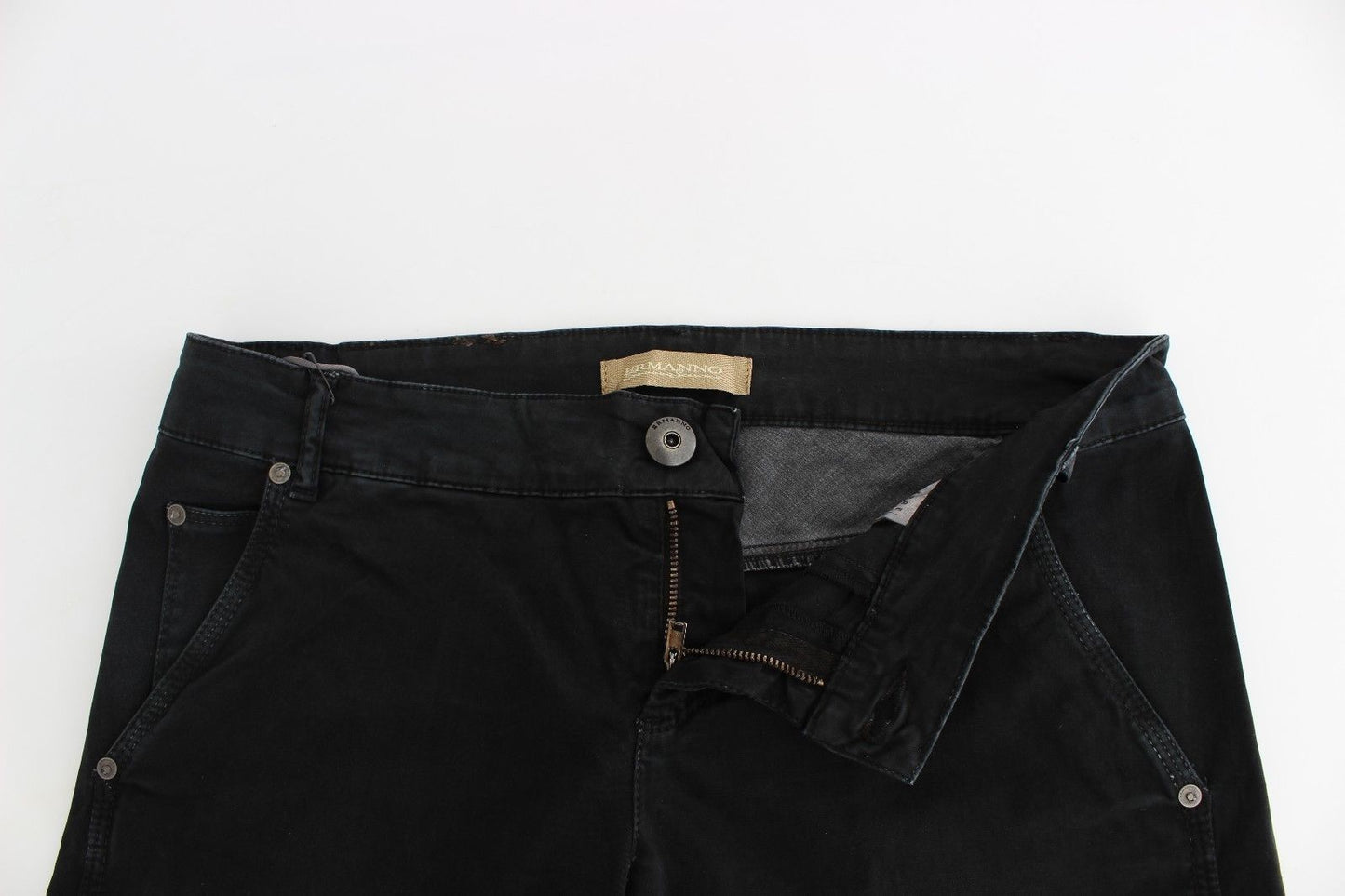 Дизайнерські джинси Ermanno Scervino Sleek Black Slim Leg