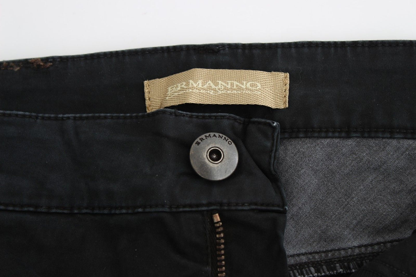 Дизайнерські джинси Ermanno Scervino Sleek Black Slim Leg