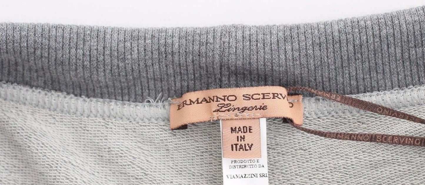 Міні-шорти Ermanno Scervino Chic сірі з мереживною обробкою