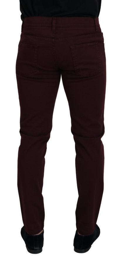Джинси Dolce &amp; Gabbana Slim Fit Bordeaux - італійська розкіш