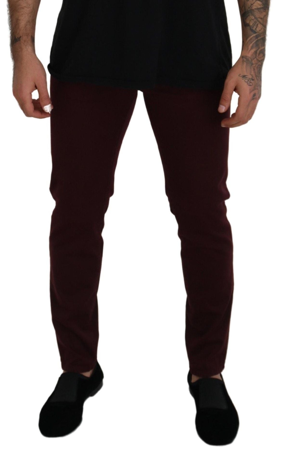 Джинси Dolce &amp; Gabbana Slim Fit Bordeaux - італійська розкіш