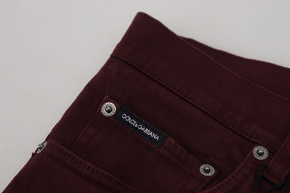 Джинси Dolce &amp; Gabbana Slim Fit Bordeaux - італійська розкіш