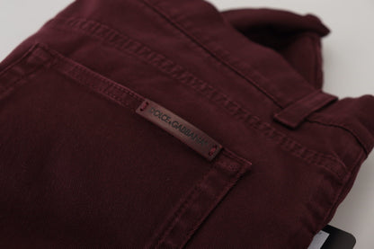 Джинси Dolce &amp; Gabbana Slim Fit Bordeaux - італійська розкіш