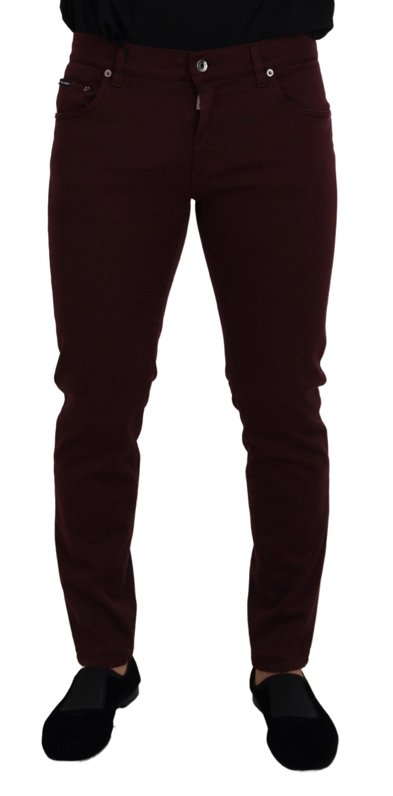 Джинси Dolce &amp; Gabbana Slim Fit Bordeaux - італійська розкіш