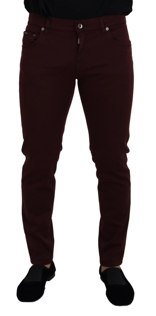 Джинси Dolce &amp; Gabbana Slim Fit Bordeaux - італійська розкіш