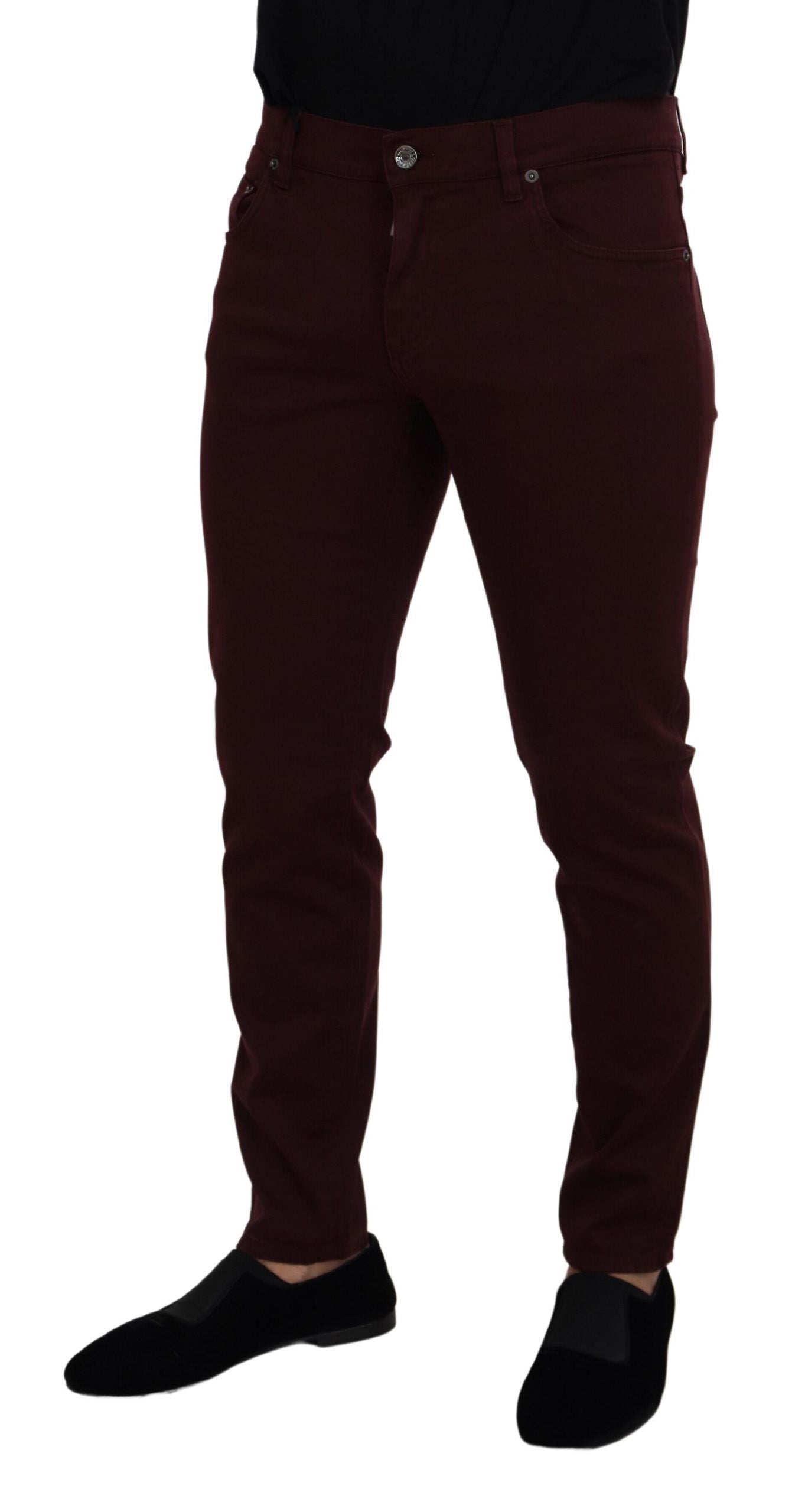 Джинси Dolce &amp; Gabbana Slim Fit Bordeaux - італійська розкіш