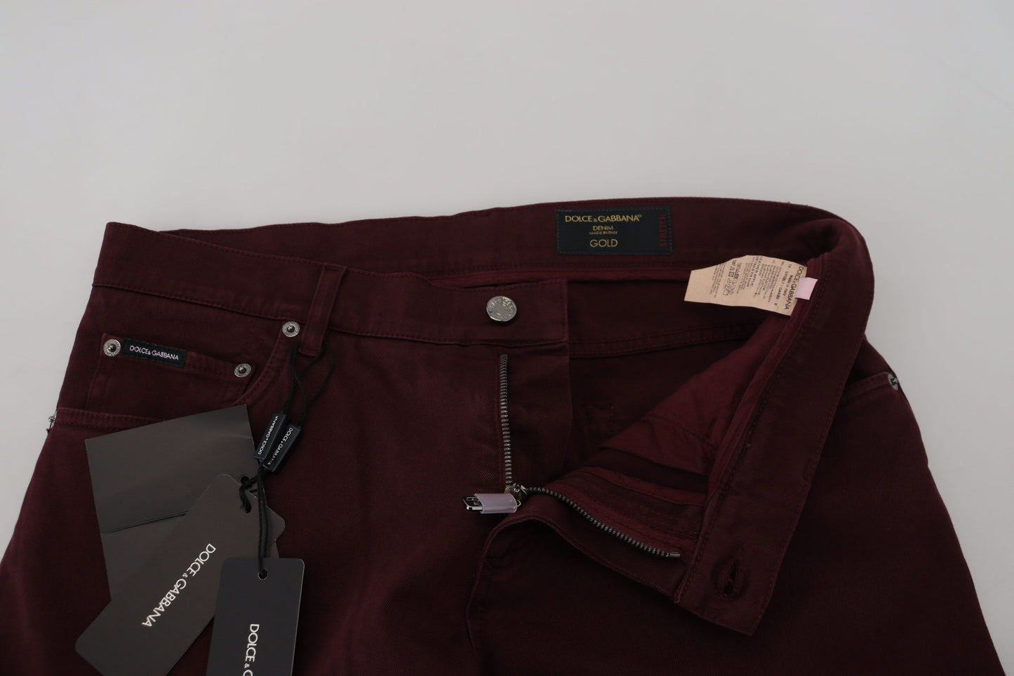 Джинси Dolce &amp; Gabbana Slim Fit Bordeaux - італійська розкіш