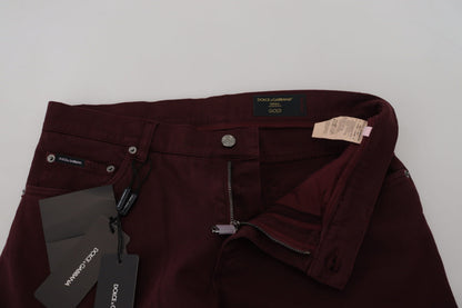 Джинси Dolce &amp; Gabbana Slim Fit Bordeaux - італійська розкіш