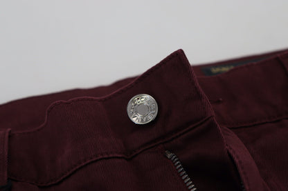Джинси Dolce &amp; Gabbana Slim Fit Bordeaux - італійська розкіш