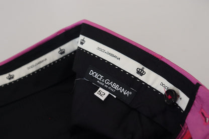 Рожеві елегантні приталені офіційні штани Dolce &amp; Gabbana