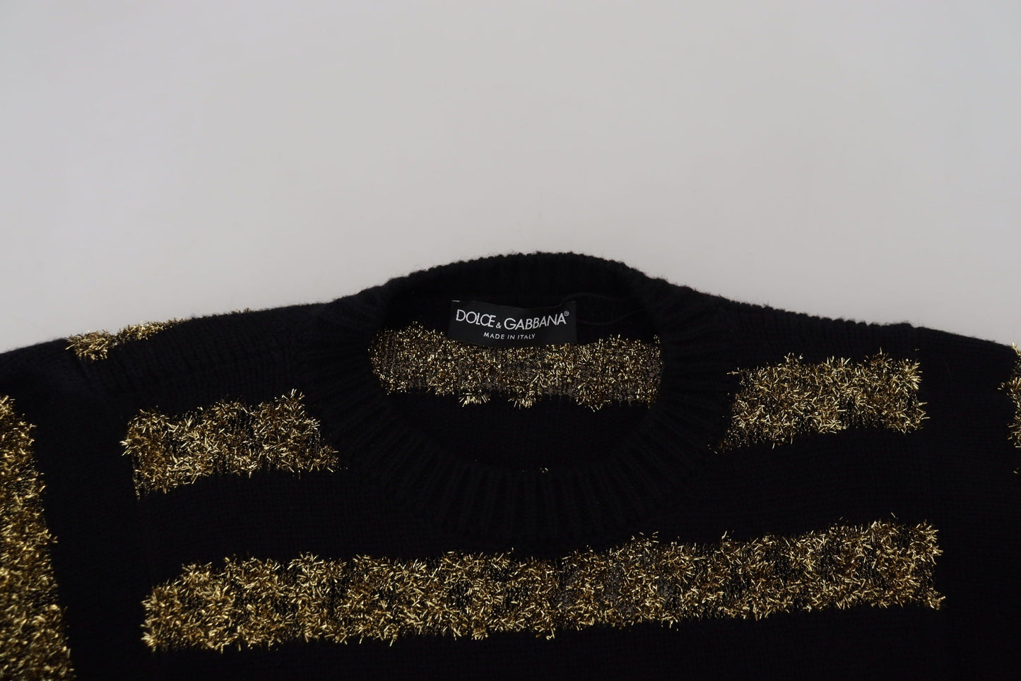 Елегантний чорно-золотий кришталевий светр Dolce &amp; Gabbana