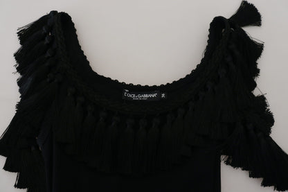 Елегантна чорна бавовняна безрукавка Dolce &amp; Gabbana