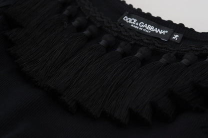 Елегантна чорна бавовняна безрукавка Dolce &amp; Gabbana