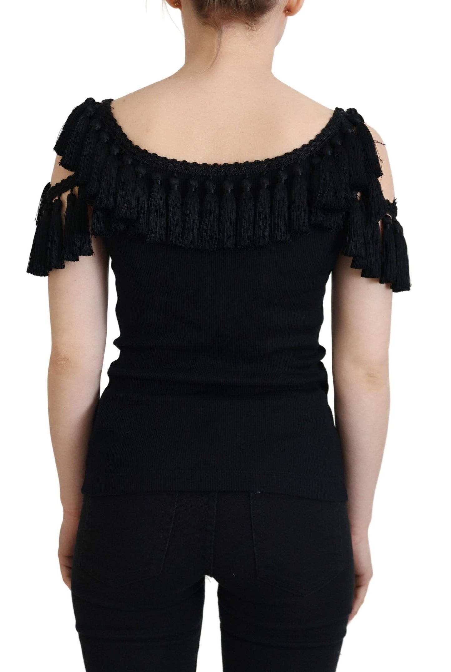 Елегантна чорна бавовняна безрукавка Dolce &amp; Gabbana