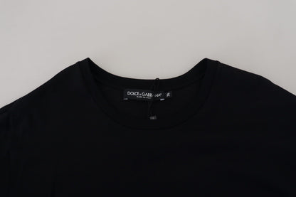 Елегантна чорна бавовняна футболка Dolce &amp; Gabbana з коротким рукавом