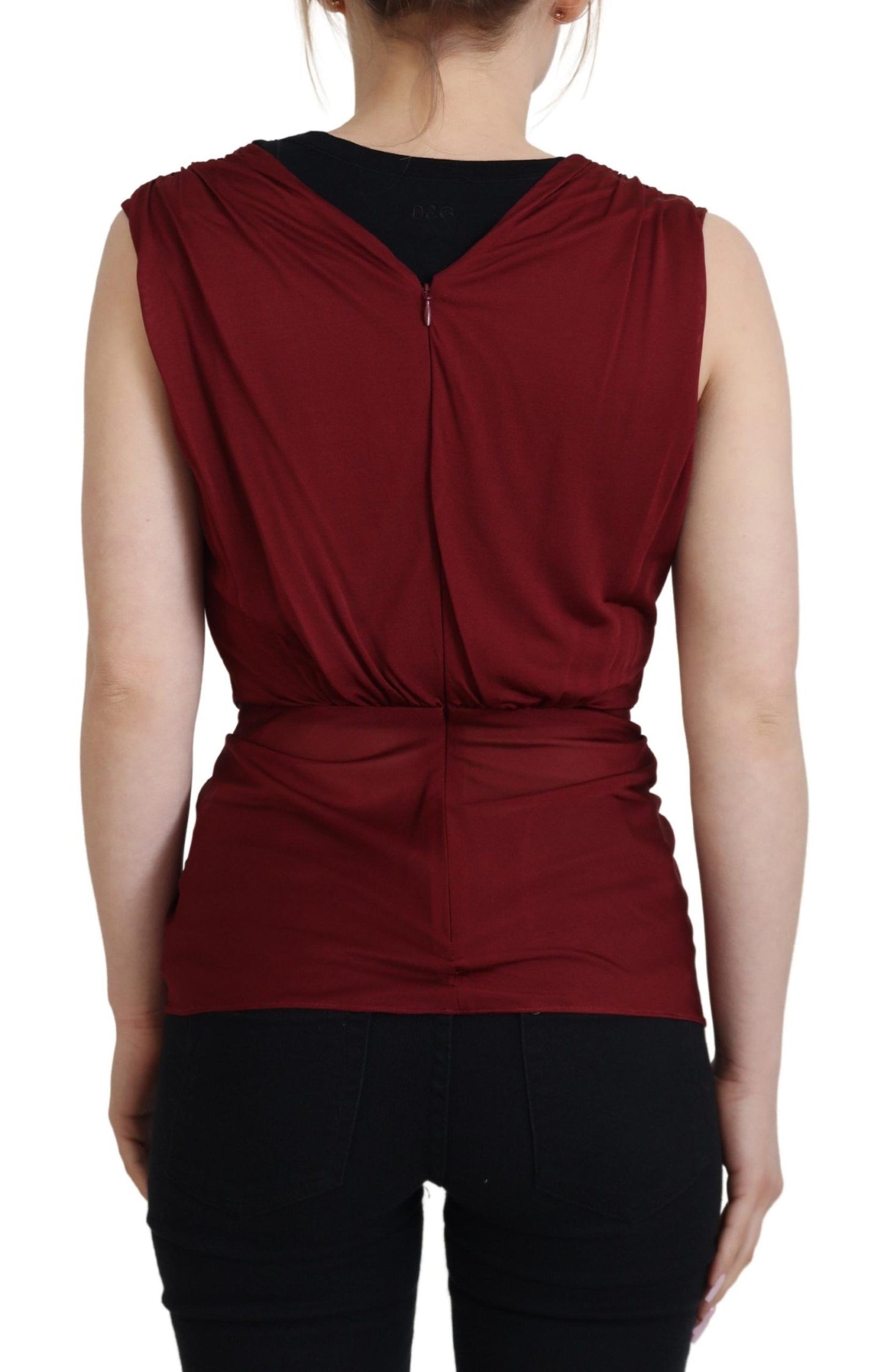 Блуза Dolce &amp; Gabbana Bordeaux Silk Blend Top