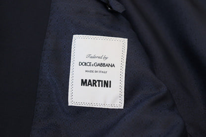 Елегантний темно-синій приталений вовняний піджак Dolce &amp; Gabbana