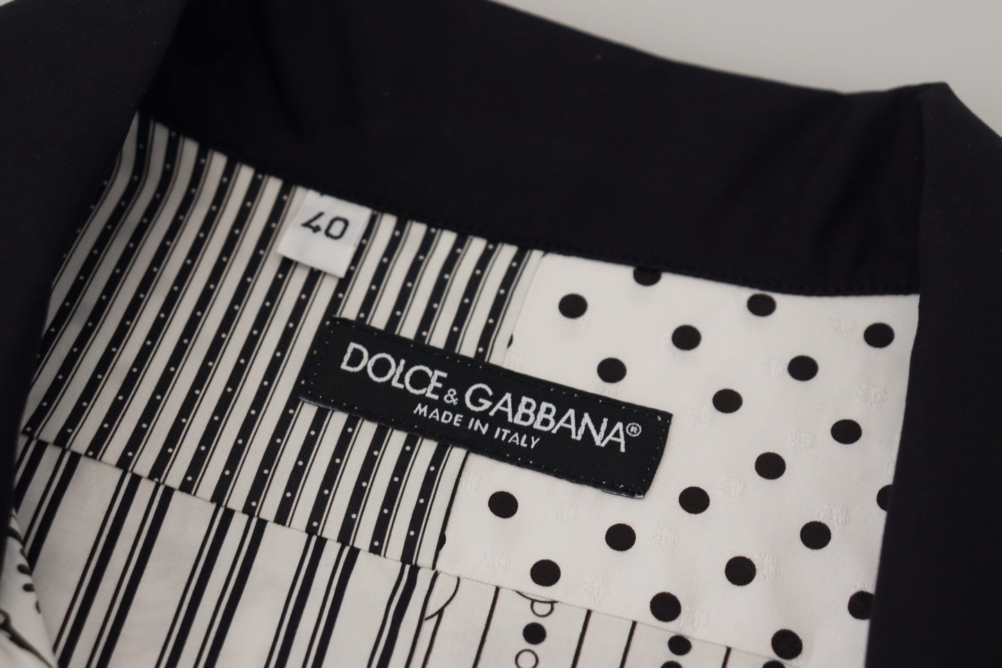 Елегантна чорно-біла бавовняна сорочка Dolce &amp; Gabbana