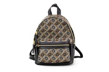 Шкіряний рюкзак-книжка Marc Jacobs Signet Mini Black Logo Printed