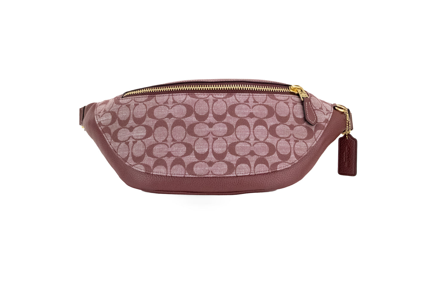 Фірмова сумка на пояс із полотняної шкіри COACH Warren Wine Chambray
