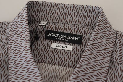 Елегантна приталена офіційна бавовняна сорочка Dolce &amp; Gabbana