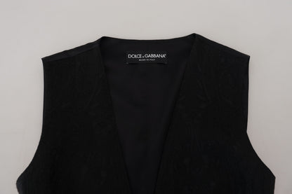 Елегантний жилет із суміші чорного шовку Dolce &amp; Gabbana