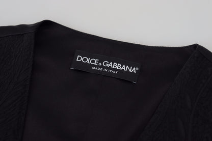 Елегантний жилет із суміші чорного шовку Dolce &amp; Gabbana