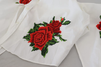 Елегантна сорочка зі суміші шовку з квітковою вишивкою Dolce &amp; Gabbana