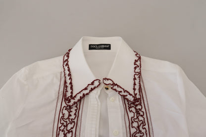 Елегантний білий бавовняний топ-поло Dolce &amp; Gabbana