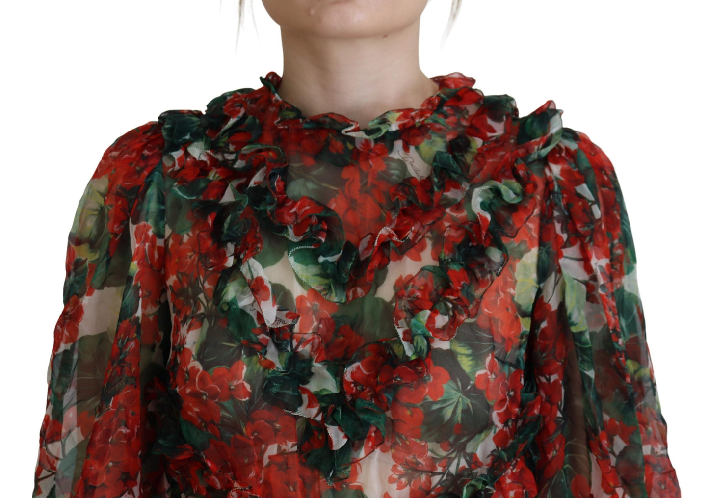 Елегантна багатоколірна шовкова сукня А-силуету Dolce &amp; Gabbana