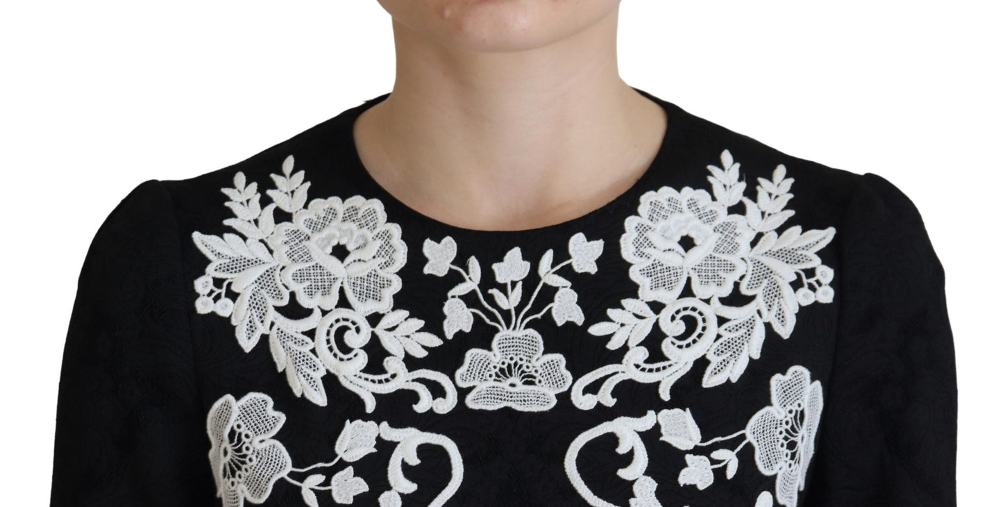 Елегантна чорна міні-сукня А-силуету Dolce &amp; Gabbana з мереживною обробкою