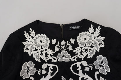 Елегантна чорна міні-сукня А-силуету Dolce &amp; Gabbana з мереживною обробкою
