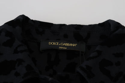 Шикарна джинсова куртка Dolce &amp; Gabbana з леопардовим візерунком