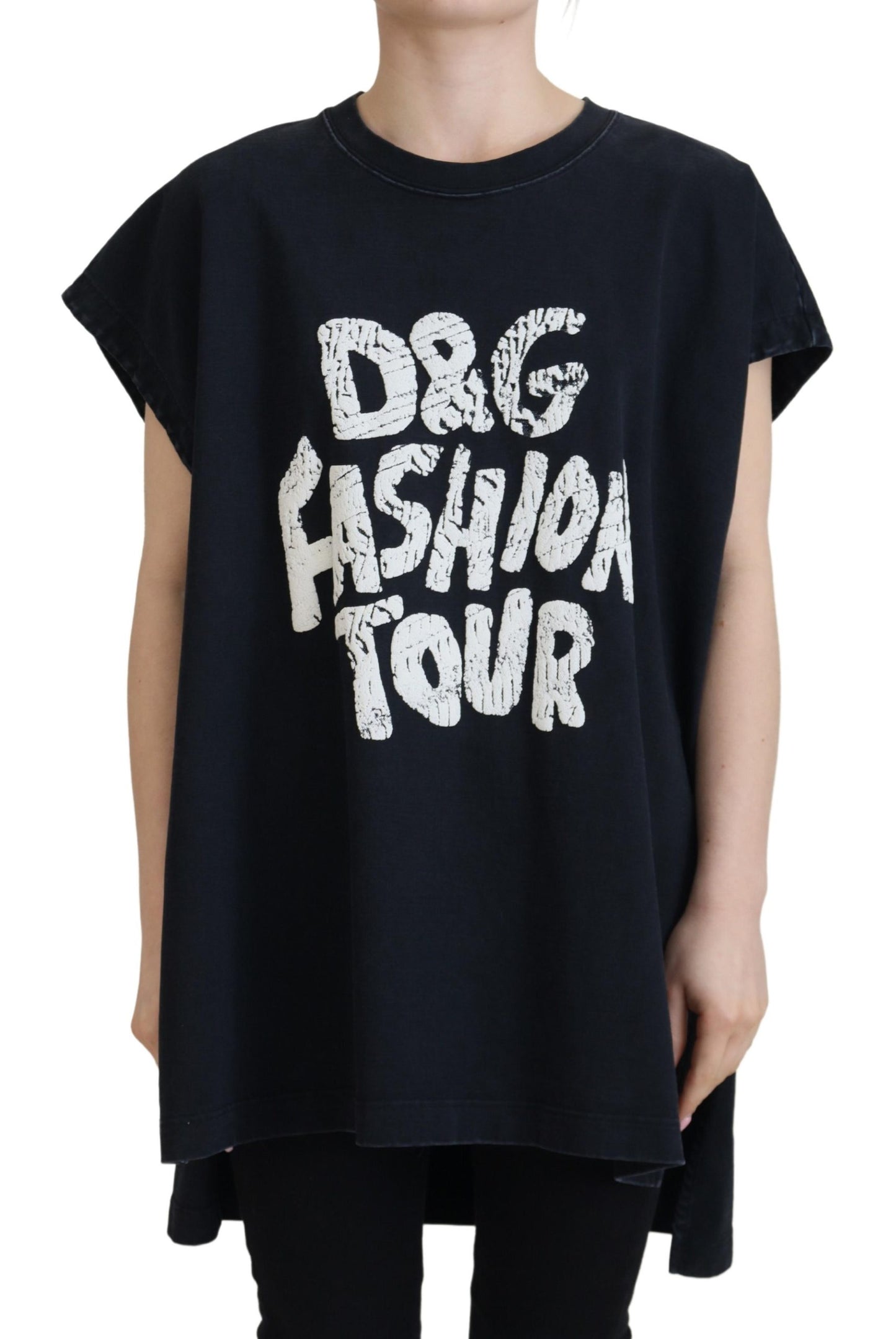 Елегантна бавовняна футболка Dolce &amp; Gabbana з круглим вирізом і принтом