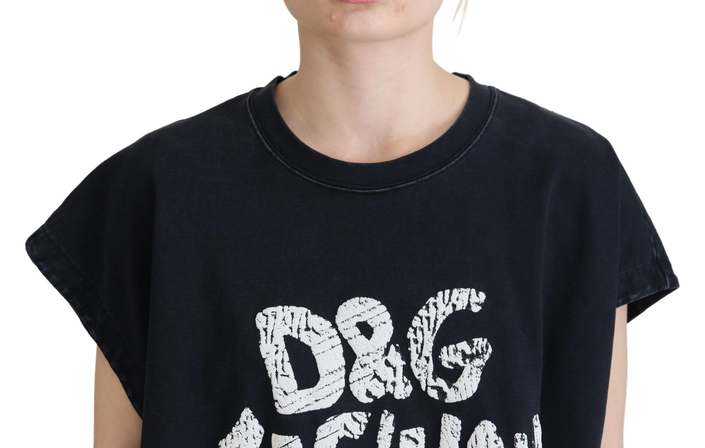 Елегантна бавовняна футболка Dolce &amp; Gabbana з круглим вирізом і принтом