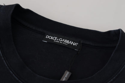 Елегантна бавовняна футболка Dolce &amp; Gabbana з круглим вирізом і принтом