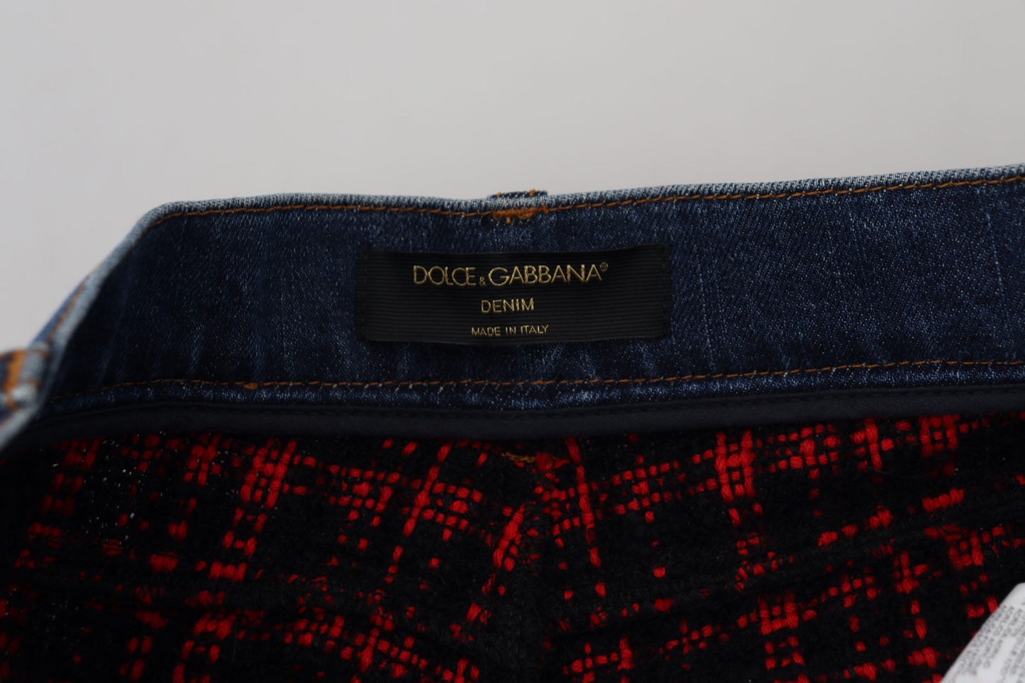 Джинсові брюки Dolce &amp; Gabbana Elevated Elegance з картатою спиною