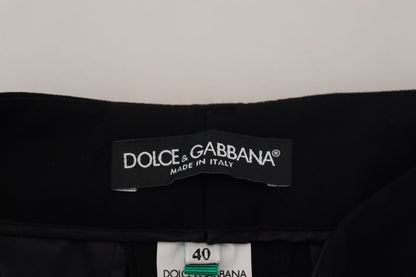 Елегантні чорні штани Dolce &amp; Gabbana зі суміші вовни та шовку