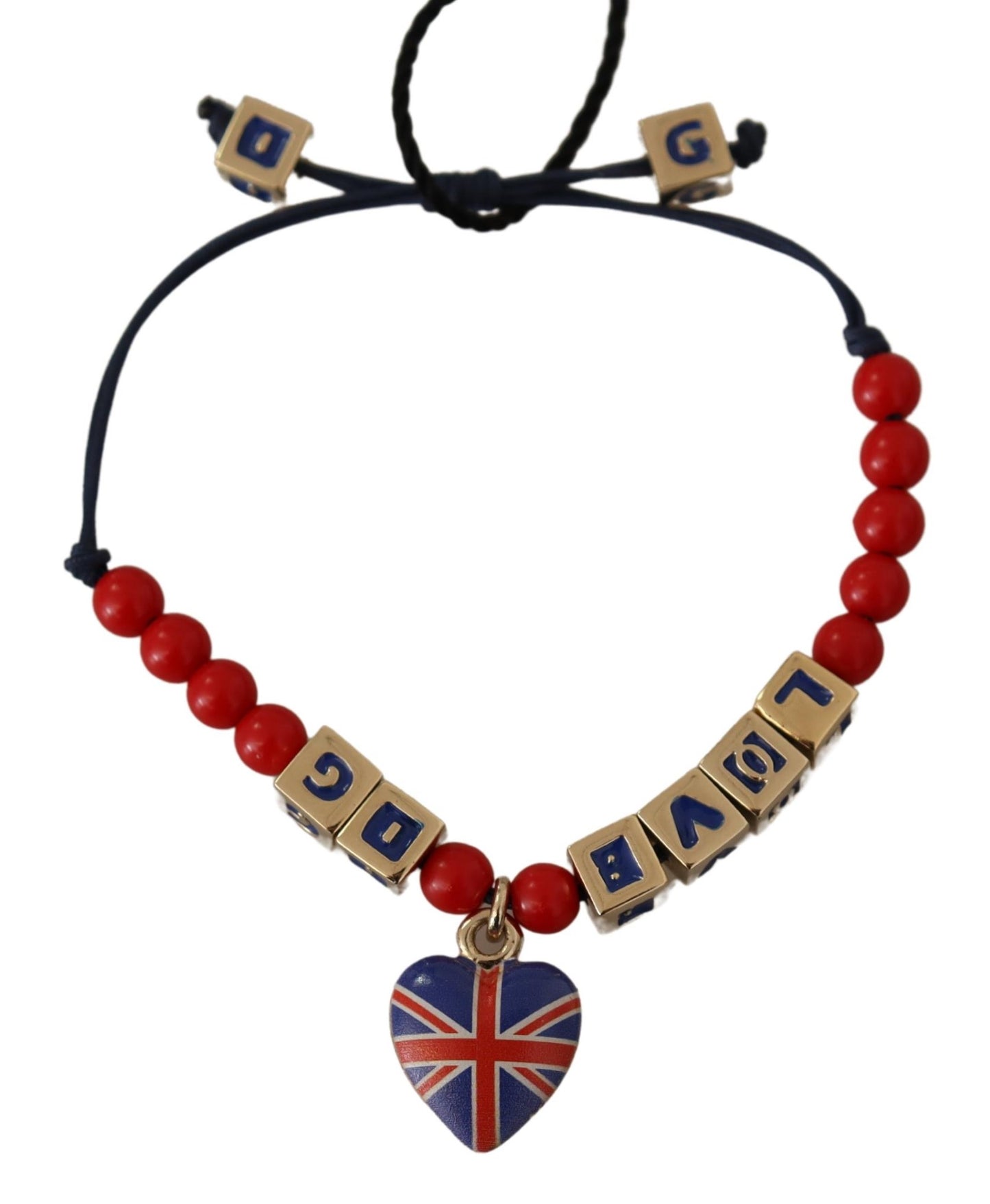 Елегантний браслет Dolce &amp; Gabbana Blue, Red Glass &amp; Zama