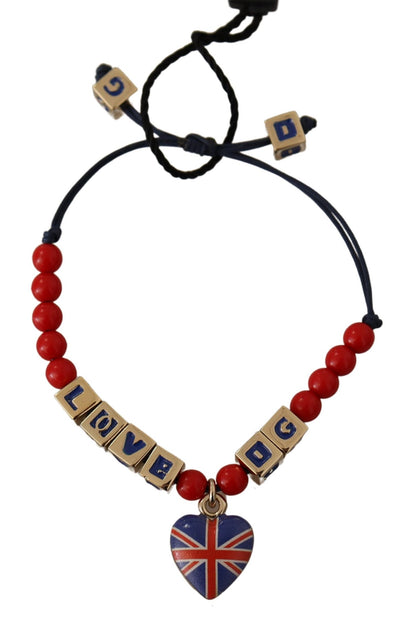 Елегантний браслет Dolce &amp; Gabbana Blue, Red Glass &amp; Zama