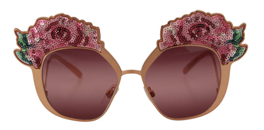 Розкішні сонцезахисні окуляри Dolce &amp; Gabbana з вишивкою трояндами і блискітками