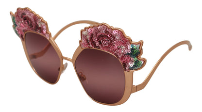 Розкішні сонцезахисні окуляри Dolce &amp; Gabbana з вишивкою трояндами і блискітками