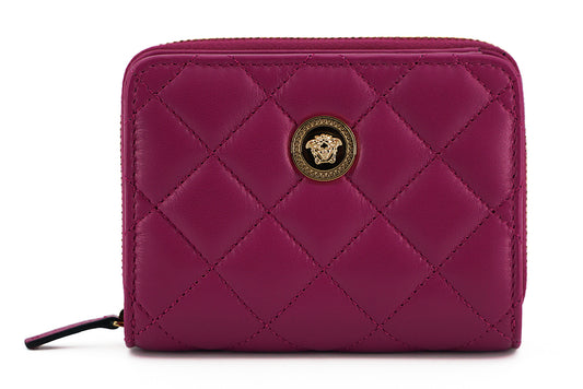 Елегантний фіолетовий стьобаний шкіряний гаманець Versace